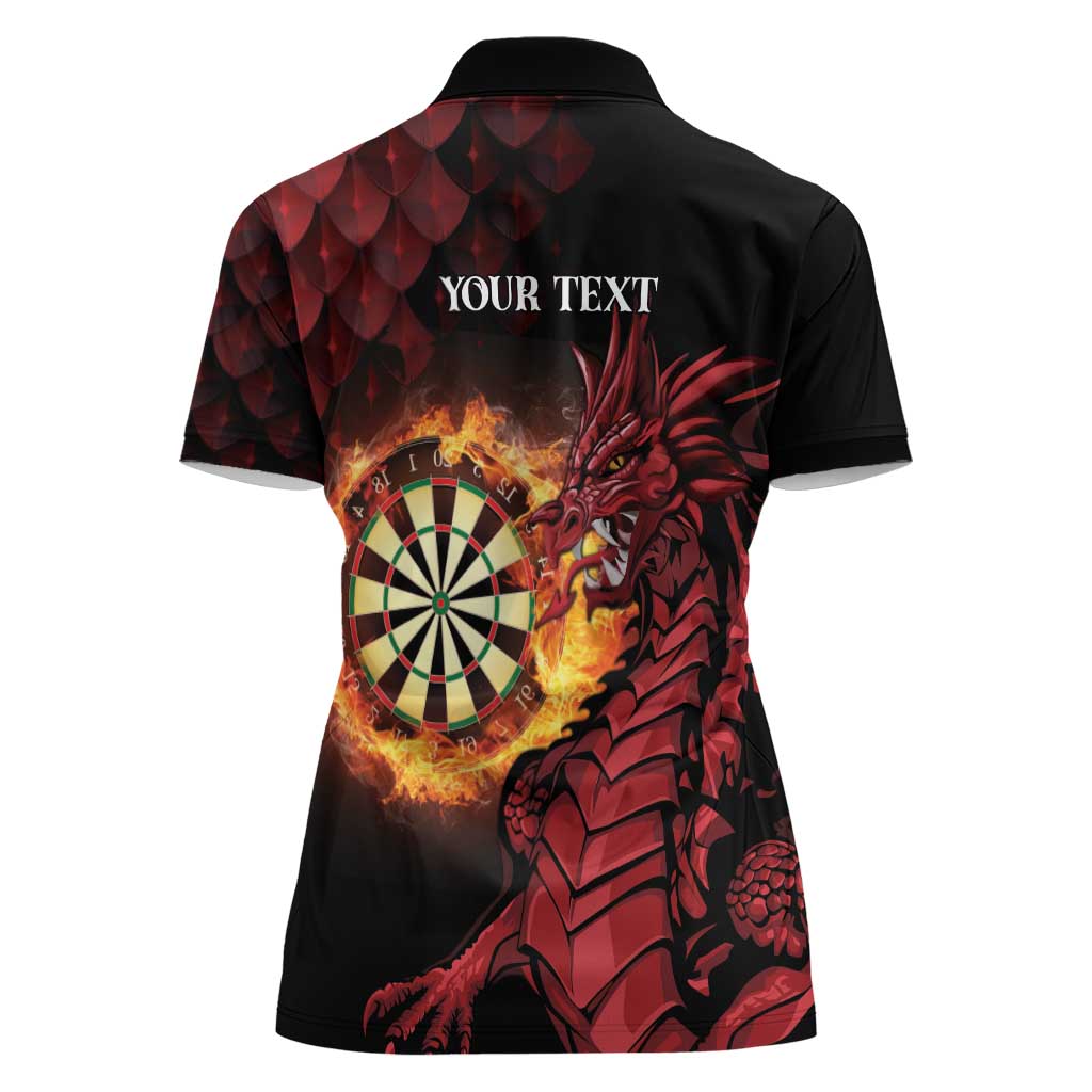 Wales Darts Personalised Women Polo Shirt Red Dragon Cymru Am Byth - Wonder Print Shop