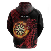 Wales Darts Personalised Zip Hoodie Red Dragon Cymru Am Byth - Wonder Print Shop