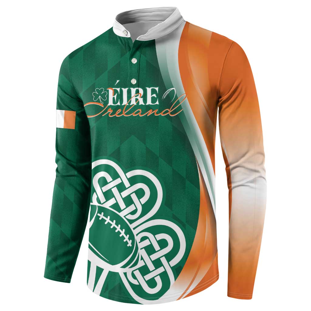 Éire Rugby Celtic Shamrock Button Sweatshirt Ireland's Call