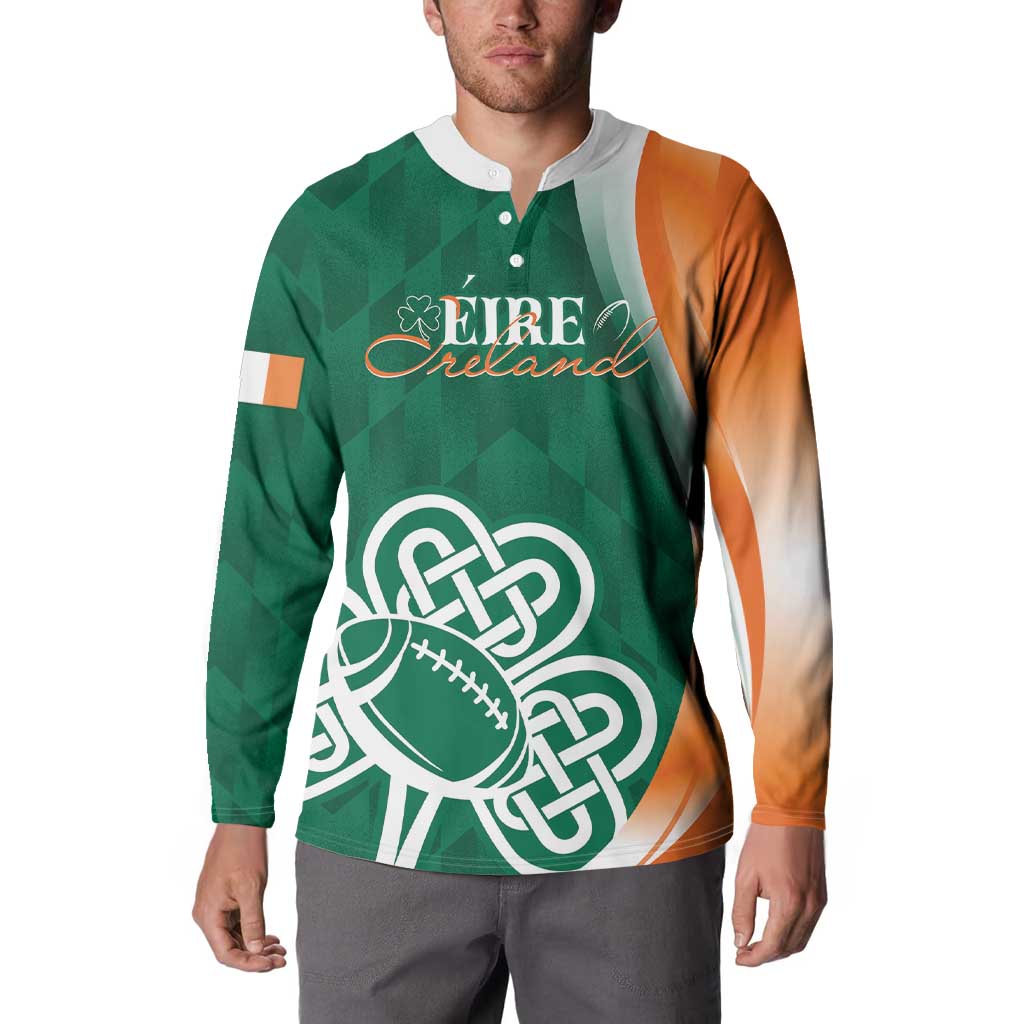 Éire Rugby Celtic Shamrock Button Sweatshirt Ireland's Call