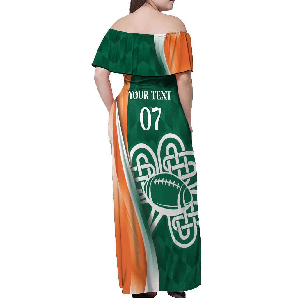 Éire Rugby Celtic Shamrock Off Shoulder Maxi Dress Ireland's Call