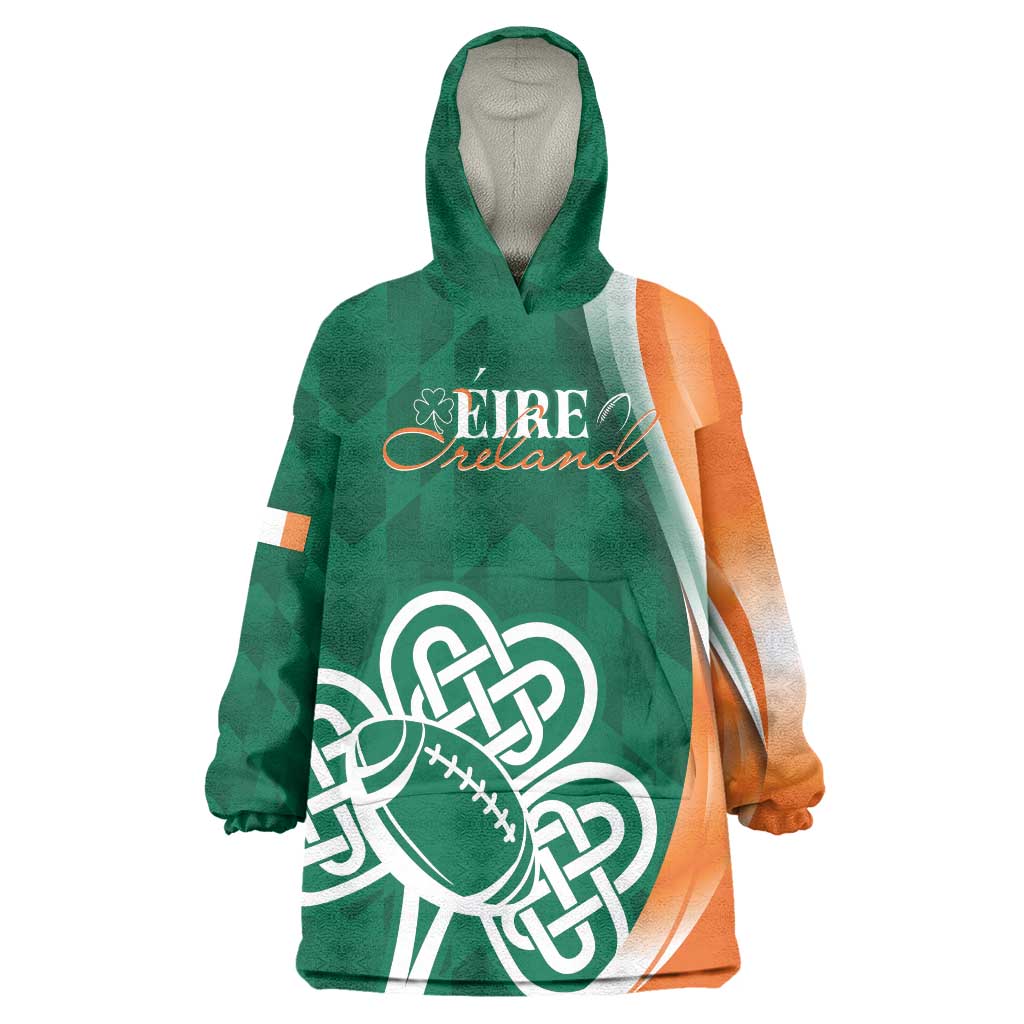 Éire Rugby Celtic Shamrock Wearable Blanket Hoodie Ireland's Call - Wonder Print Shop