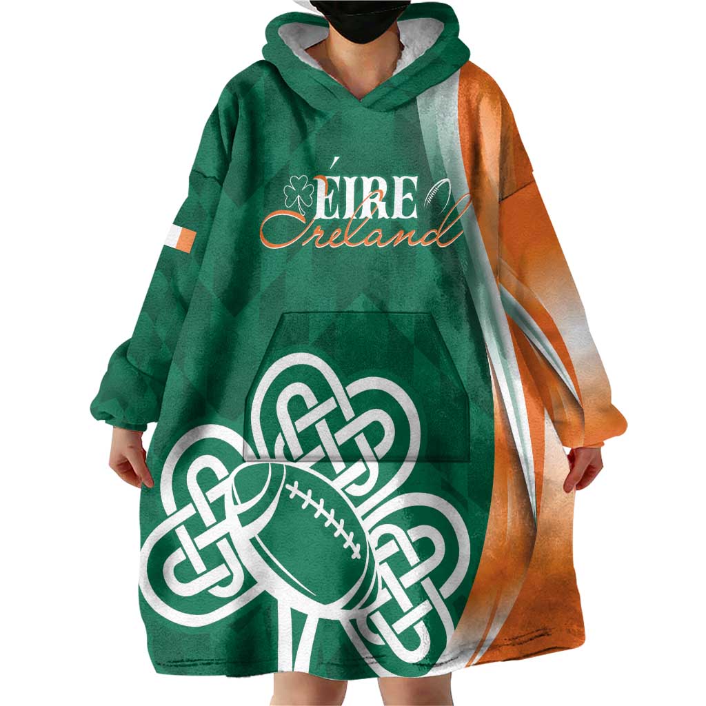 Éire Rugby Celtic Shamrock Wearable Blanket Hoodie Ireland's Call - Wonder Print Shop