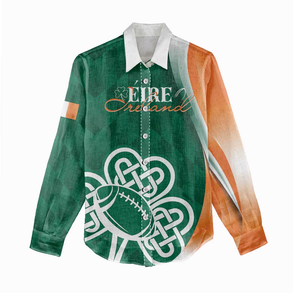 Éire Rugby Celtic Shamrock Women Casual Shirt Ireland's Call - Wonder Print Shop