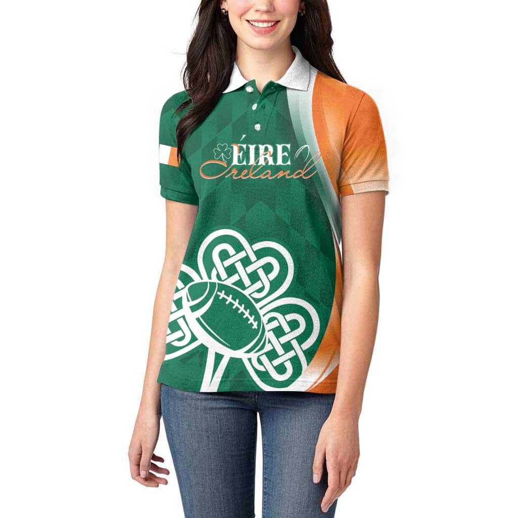 Éire Rugby Celtic Shamrock Women Polo Shirt Ireland's Call - Wonder Print Shop