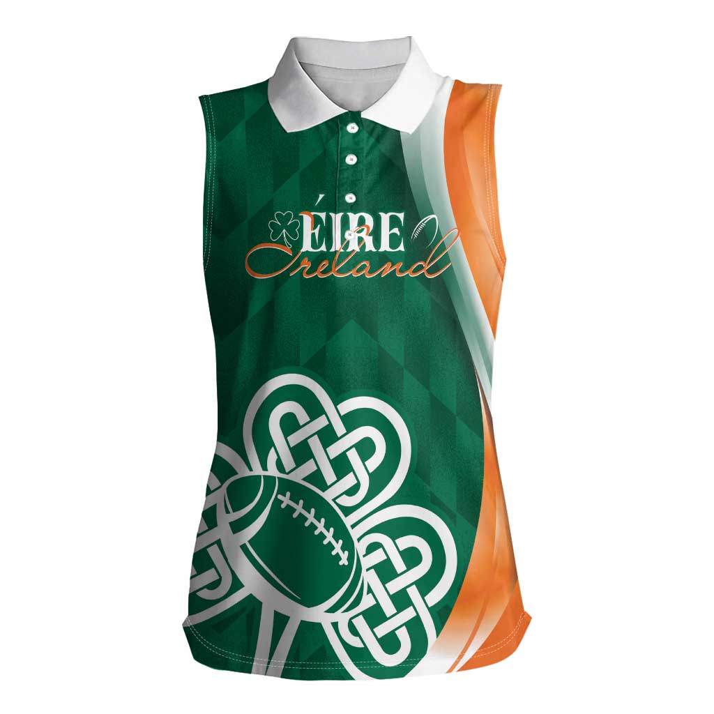Éire Rugby Celtic Shamrock Women Sleeveless Polo Shirt Ireland's Call - Wonder Print Shop