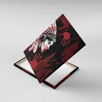 Native American MMIW Canvas Wall Art Red Handprint Grunge Style