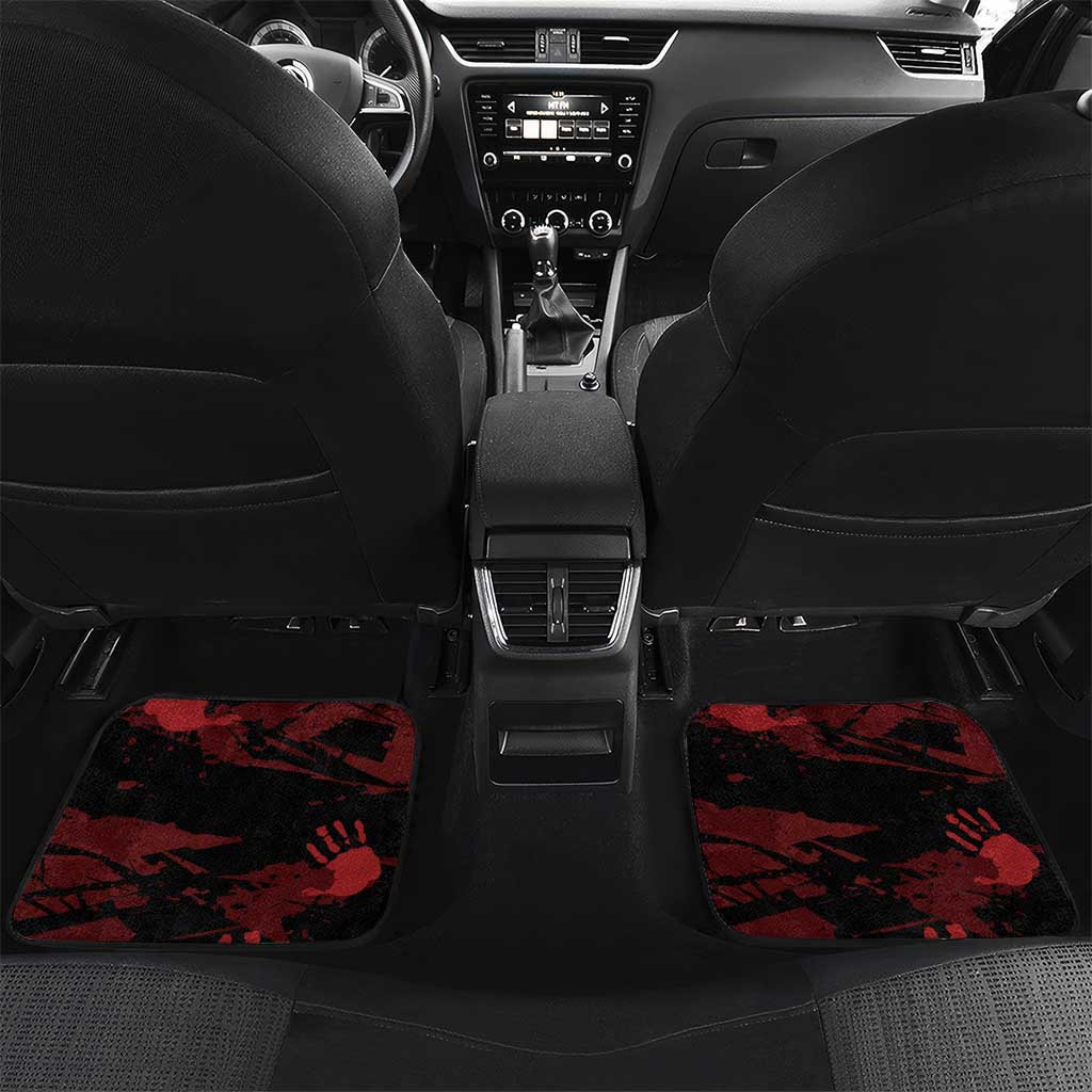 Native American MMIW Car Mats Red Handprint Grunge Style