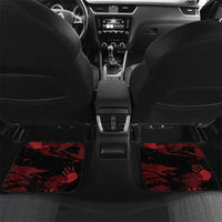 Native American MMIW Car Mats Red Handprint Grunge Style