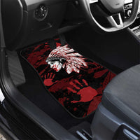 Native American MMIW Car Mats Red Handprint Grunge Style
