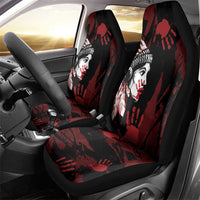 Native American MMIW Car Seat Cover Red Handprint Grunge Style
