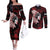 Native American MMIW Couples Matching Off The Shoulder Long Sleeve Dress and Long Sleeve Button Shirt Red Handprint Grunge Style