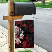 Native American MMIW Garden Flag Red Handprint Grunge Style