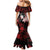 Native American MMIW Mermaid Dress Red Handprint Grunge Style