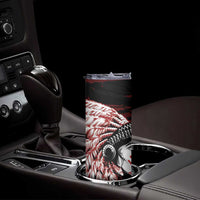 Native American MMIW Skinny Tumbler Red Handprint Grunge Style