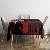 Native American MMIW Tablecloth Red Handprint Grunge Style