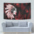 Native American MMIW Tapestry Red Handprint Grunge Style