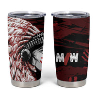 Native American MMIW Tumbler Cup Red Handprint Grunge Style