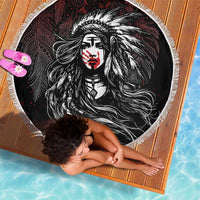 Native American MMIW Red Handprint Beach Blanket Dreamcatcher