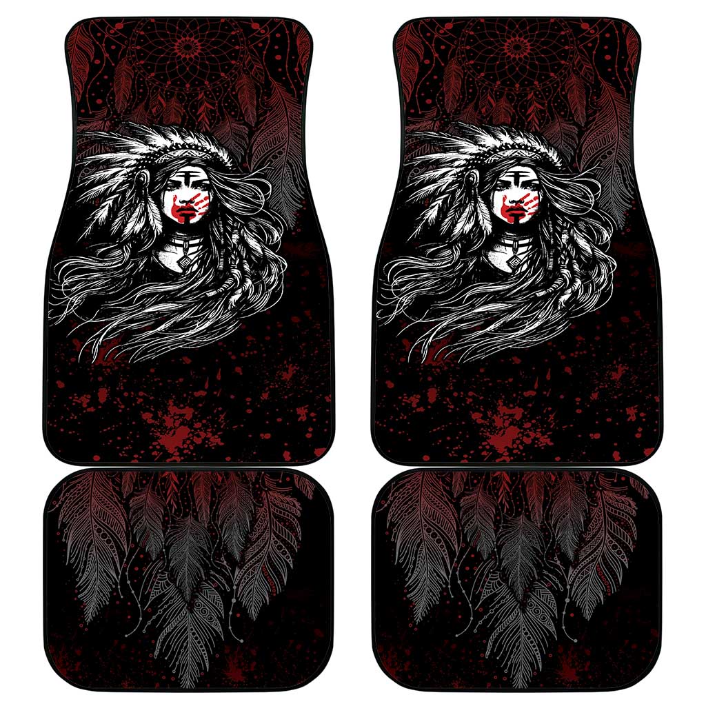 Native American MMIW Red Handprint Car Mats Dreamcatcher
