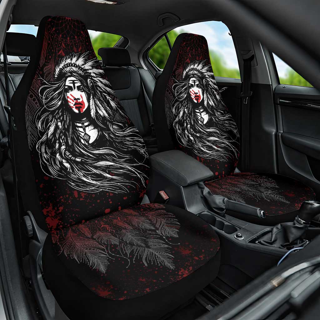 Native American MMIW Red Handprint Car Seat Cover Dreamcatcher