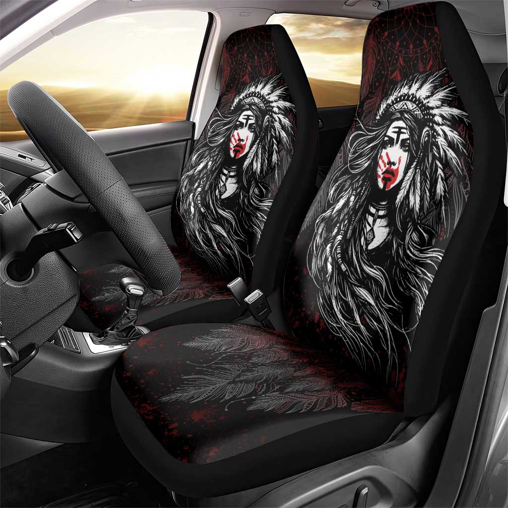 Native American MMIW Red Handprint Car Seat Cover Dreamcatcher