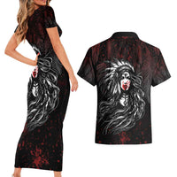 Native American MMIW Red Handprint Couples Matching Short Sleeve Bodycon Dress and Hawaiian Shirt Dreamcatcher