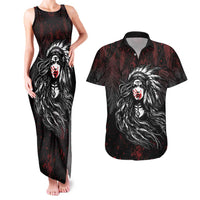 Native American MMIW Red Handprint Couples Matching Tank Maxi Dress and Hawaiian Shirt Dreamcatcher