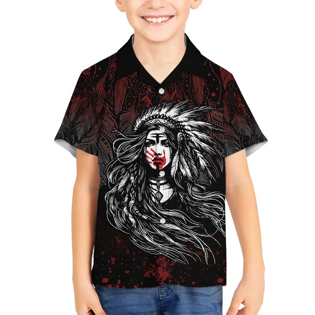 Native American MMIW Red Handprint Family Matching Long Sleeve Bodycon Dress and Hawaiian Shirt Dreamcatcher