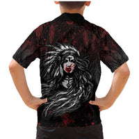 Native American MMIW Red Handprint Family Matching Mermaid Dress and Hawaiian Shirt Dreamcatcher