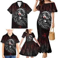 Native American MMIW Red Handprint Family Matching Mermaid Dress and Hawaiian Shirt Dreamcatcher