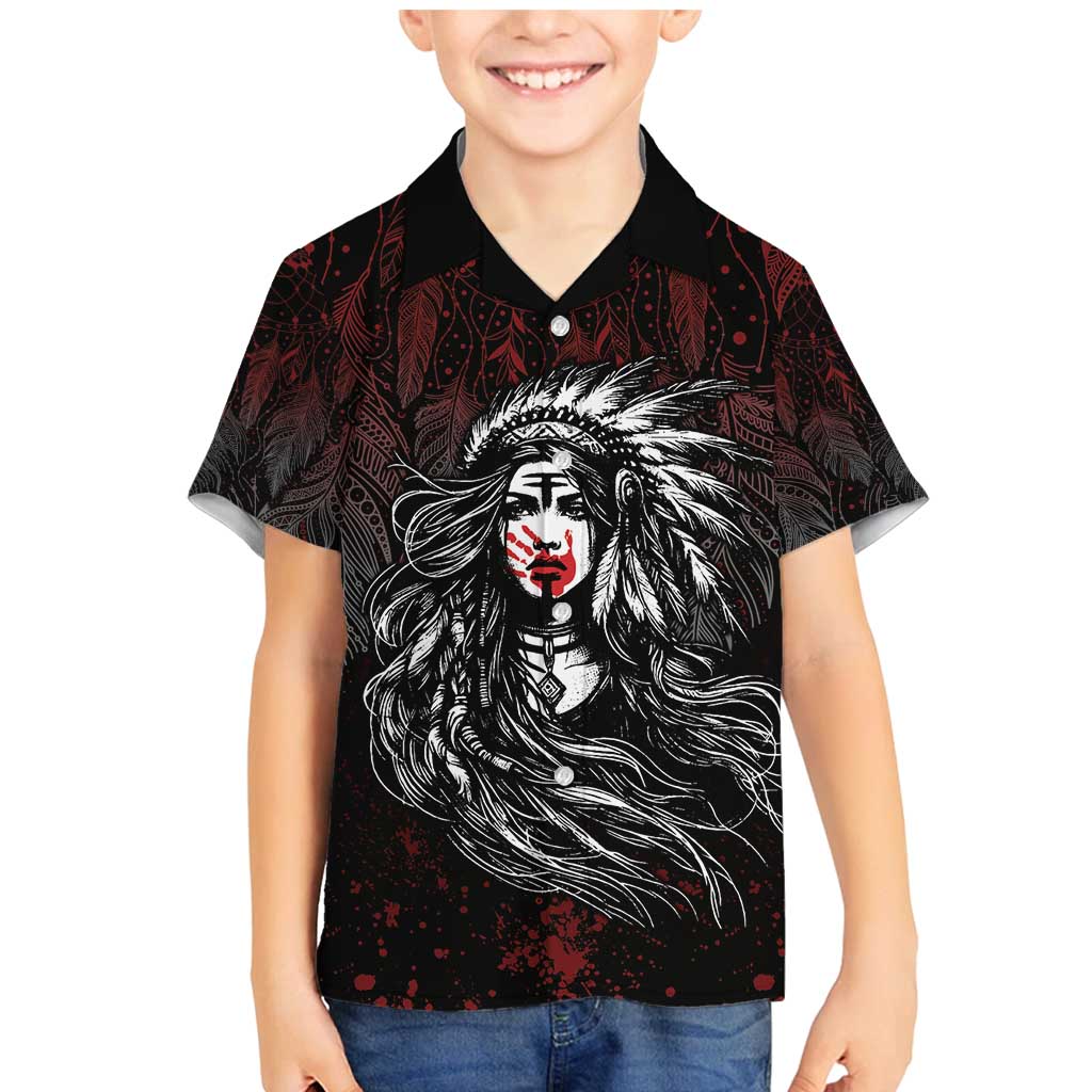 Native American MMIW Red Handprint Family Matching Mermaid Dress and Hawaiian Shirt Dreamcatcher