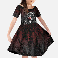 Native American MMIW Red Handprint Family Matching Off The Shoulder Long Sleeve Dress and Hawaiian Shirt Dreamcatcher