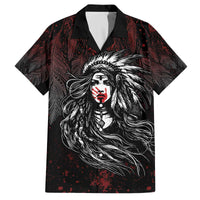 Native American MMIW Red Handprint Family Matching Off The Shoulder Long Sleeve Dress and Hawaiian Shirt Dreamcatcher