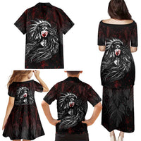Native American MMIW Red Handprint Family Matching Puletasi and Hawaiian Shirt Dreamcatcher
