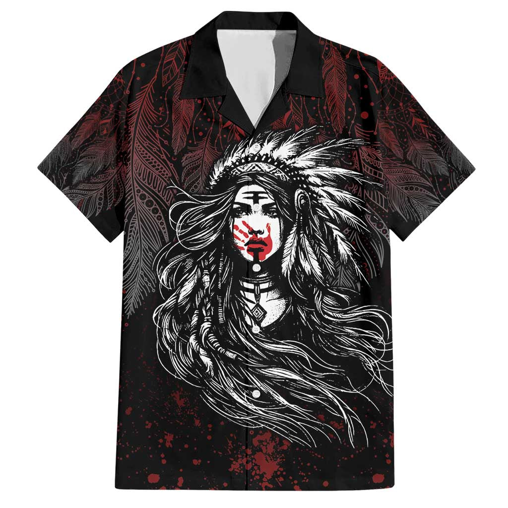 Native American MMIW Red Handprint Family Matching Short Sleeve Bodycon Dress and Hawaiian Shirt Dreamcatcher
