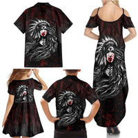 Native American MMIW Red Handprint Family Matching Summer Maxi Dress and Hawaiian Shirt Dreamcatcher