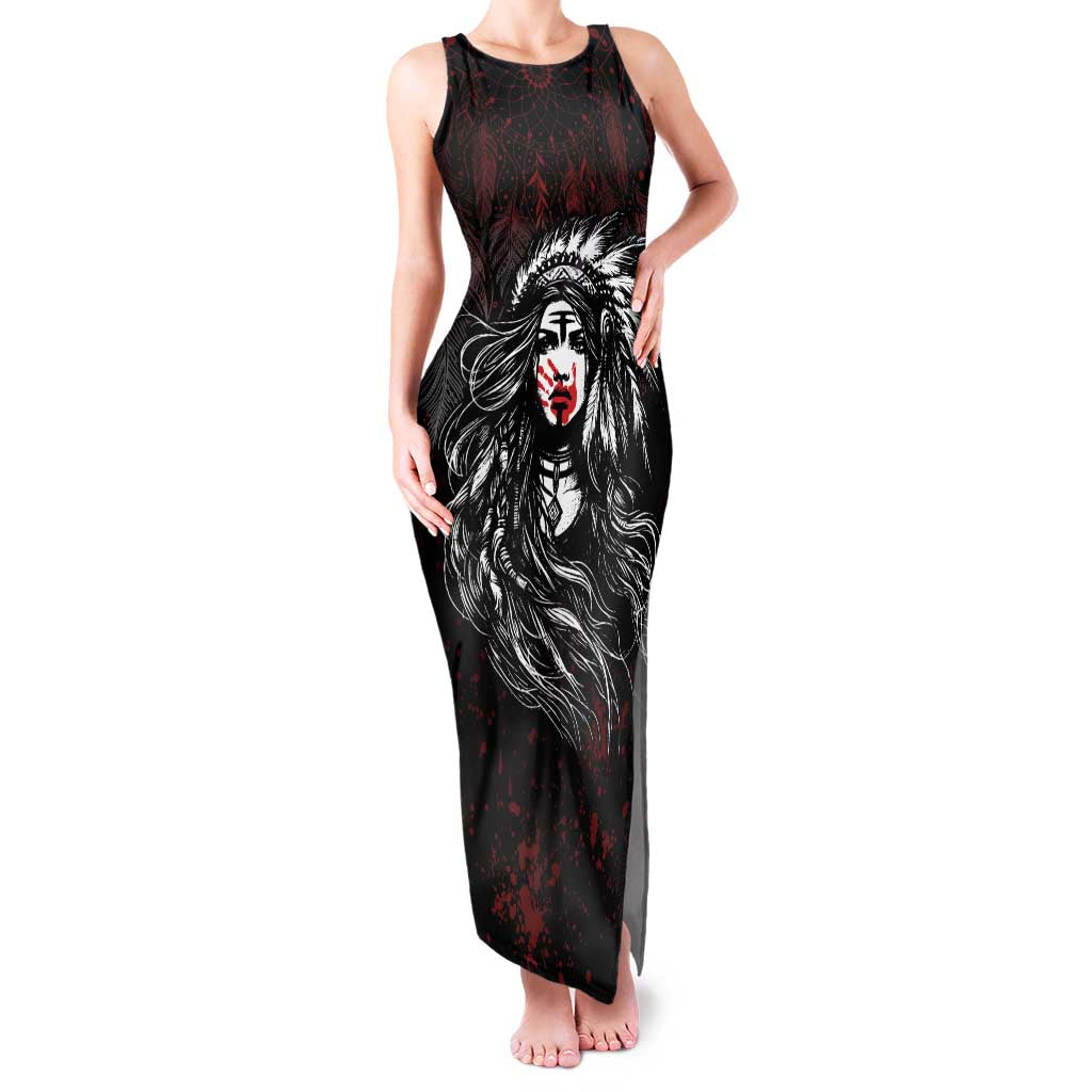 Native American MMIW Red Handprint Family Matching Tank Maxi Dress and Hawaiian Shirt Dreamcatcher