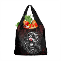 Native American MMIW Red Handprint Grocery Bag Dreamcatcher