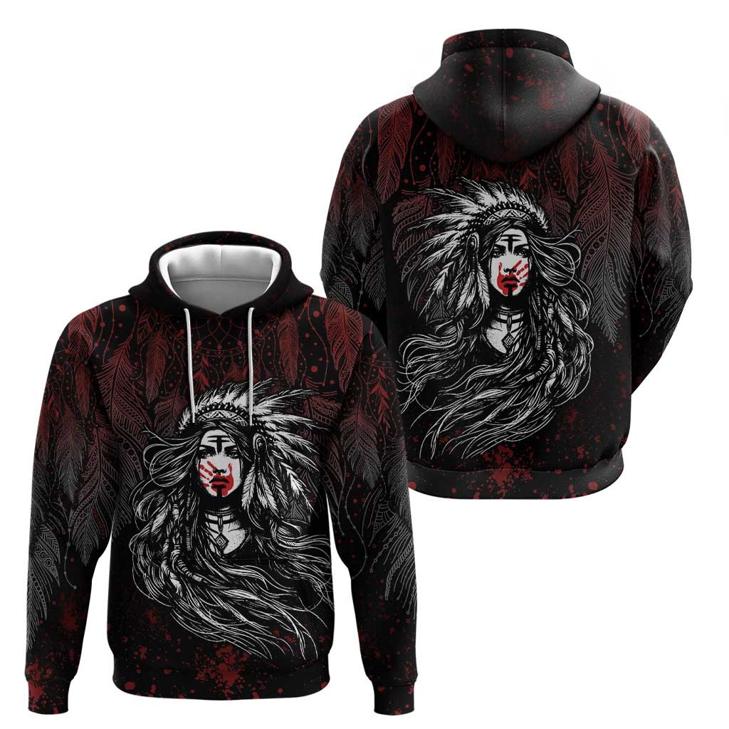 Native American MMIW Red Handprint Hoodie Dreamcatcher