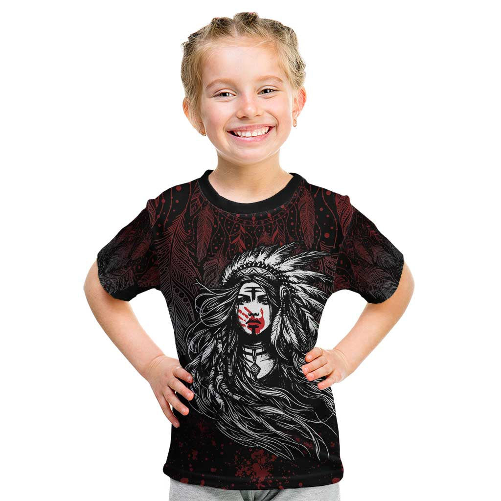 Native American MMIW Red Handprint Kid T Shirt Dreamcatcher