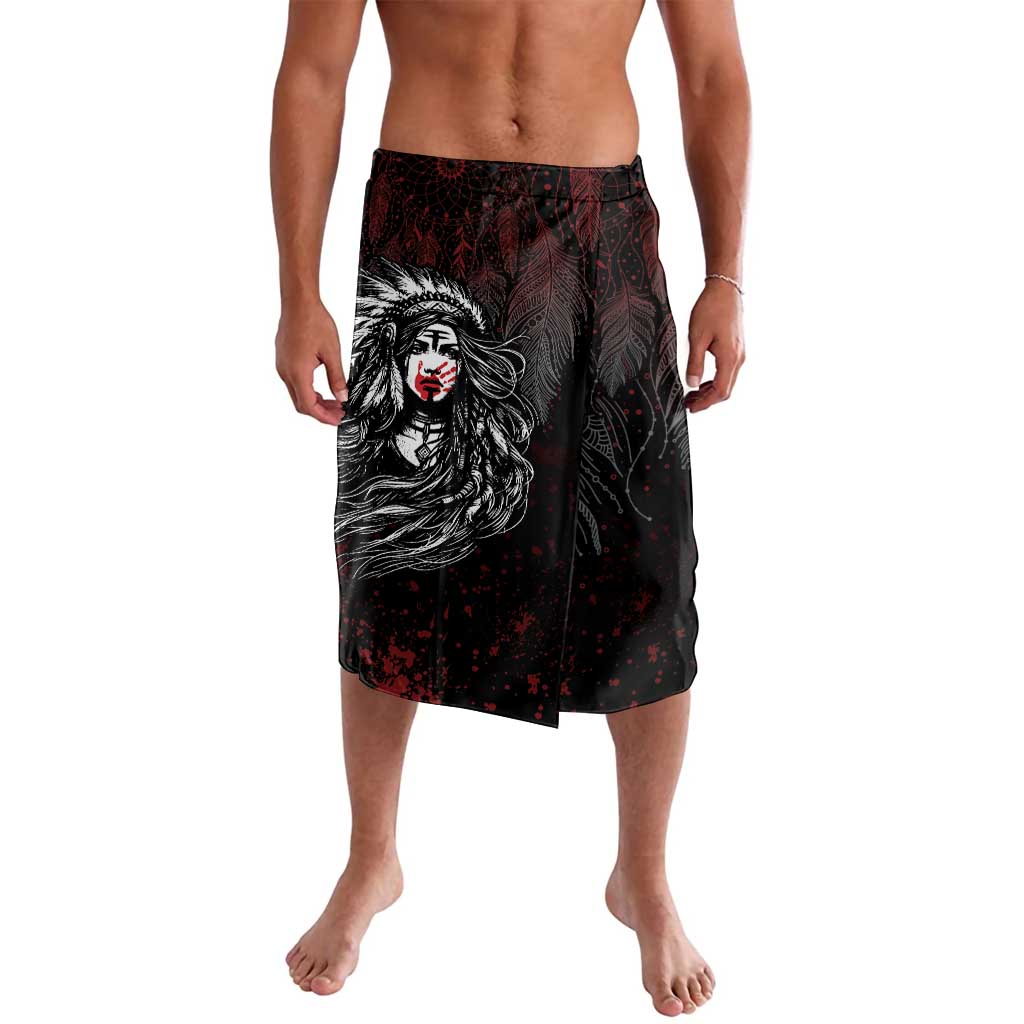 Native American MMIW Red Handprint Lavalava Dreamcatcher