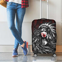 Native American MMIW Red Handprint Luggage Cover Dreamcatcher