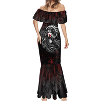 Native American MMIW Red Handprint Mermaid Dress Dreamcatcher