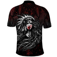 Native American MMIW Red Handprint Polo Shirt Dreamcatcher