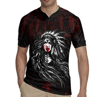 Native American MMIW Red Handprint Rugby Jersey Dreamcatcher