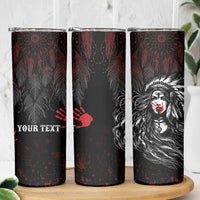 Personalized Native American MMIW Red Handprint Skinny Tumbler Dreamcatcher