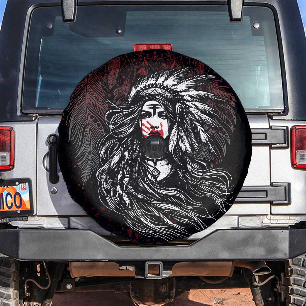 Native American MMIW Red Handprint Spare Tire Cover Dreamcatcher
