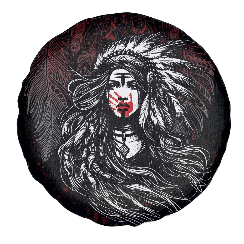Native American MMIW Red Handprint Spare Tire Cover Dreamcatcher