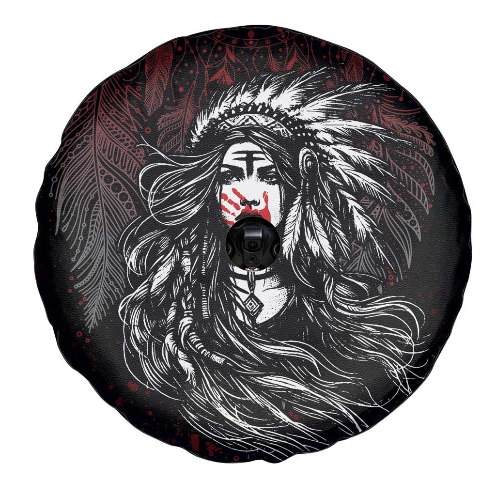 Native American MMIW Red Handprint Spare Tire Cover Dreamcatcher